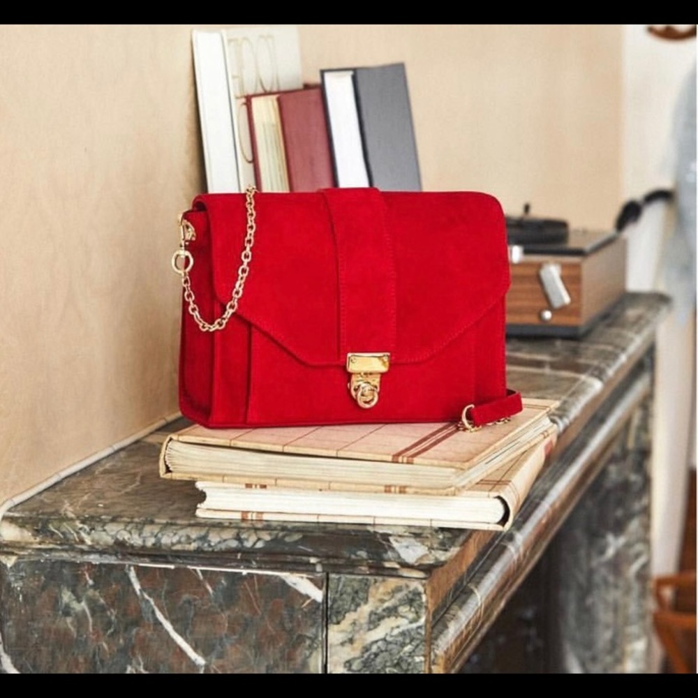 Sezane Red Tiger Crossbody Bag